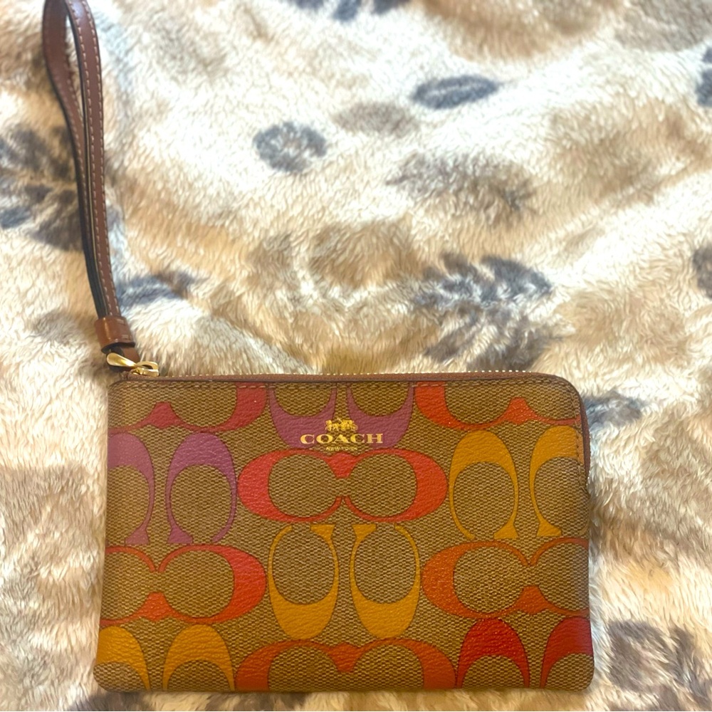 Multi-colored Coach Wristlet